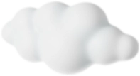 Nube decorativa 3D blanca para ambientación de interfaz.